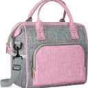 IDEATECH Insulated Lunch Box for Women, Cute & Reusable Cooler Lunch Bag for Work, Office & Picnic, Leak-Proof Tote with Shoulder Strap (Pink)