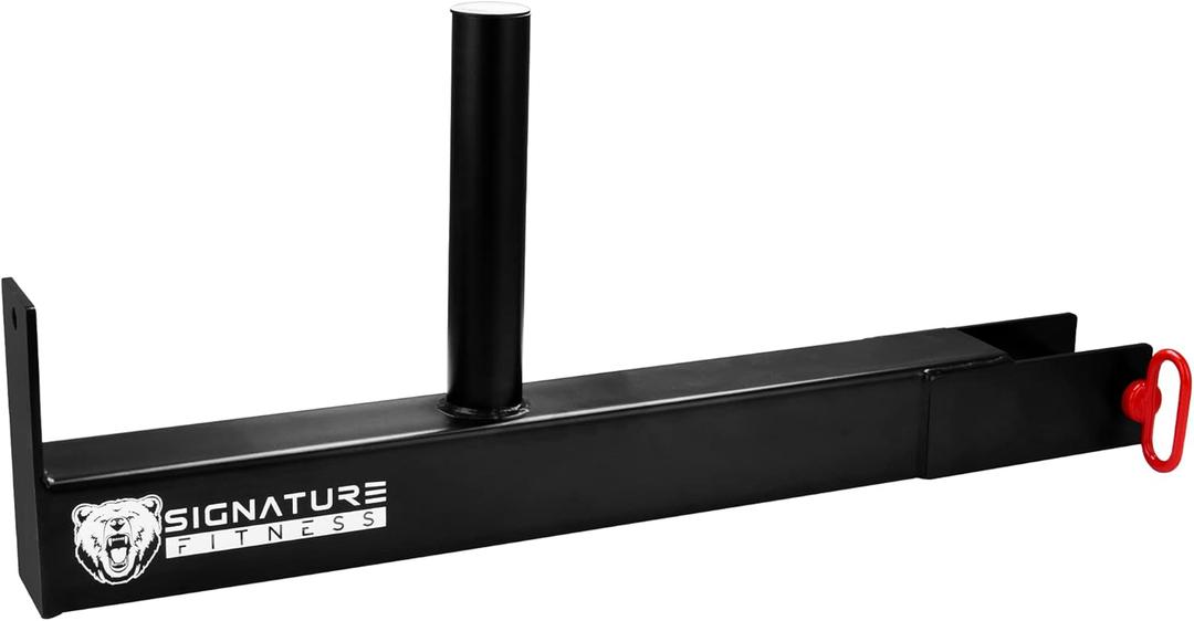 Signature Fitness Plate Loaded Lever Arm Attachment for Power Racks and Squat Stands - Fits Most Racks, Black