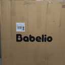 Babelio 29-43" Magnetic Baby Gate for Stairs,Doorways House,Kitchen,30" Tall Pet Door with Baffles,Pressure Mounted & Dual-Lock Design Safety for Kids Toddler,Auto-Close/Hold-Open,White