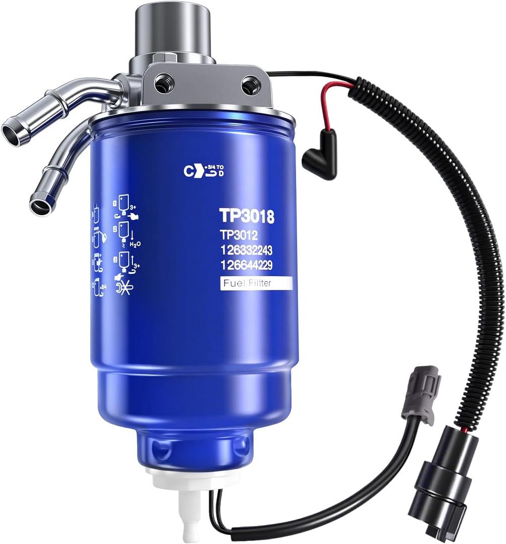 Fuel Filter TP3018 with Head Assembly 12642623 Fuel Filter for Duramax 6.6L Diesel Compatible with Chevy Silverado 2500 HD 2005-2012,for Silverado 3500 2005-2006,for Sierra 3500 HD 2007-2012