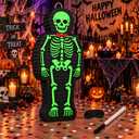 FNTSILN 28IN EXTRA Large Skeleton Pinata Green & Orange Halloween Pinatas