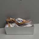 Kitten Heels for Women - Square Open Toe Strappy Heeled Sandals with Ankle Strap - Wedding Dress Heels (8.5, Gold)