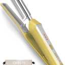 V-Shaped Titanium Hot Comb for Wigs & Natural Black Hair, Dual Voltage 100240V Pressing Comb with 3 Heat Settings (356428F), PTC Fast Heat, Auto-Off, Storage Pouch 1.0