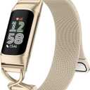 JKD X-Shape Metal Band Compatible with Fitbit Charge 6/ Charge 5 Bands for Women Men, Soft Stainless Steel Mesh Loop Strap Bracelet Wrist Band Replacement for Fitbit Charge 5/ Charge 6 Fitness Tracker