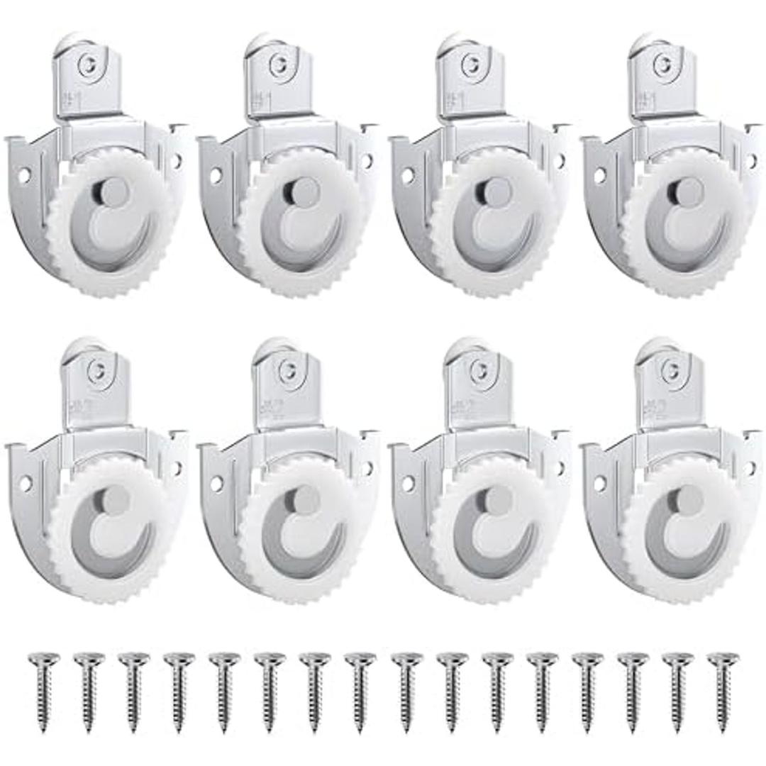 LITGURU 8 Piece Sliding Wardrobe Door Hardware Set, Sliding Closet Door Roller Kit to Allow Wardrobe Cabinet Doors to Slide Smoothly and Quietly with Screws (#1, 2)