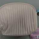 Cute Makeup Bag, Mini Cosmetic Pouch for Women, Small Quilted Beauty Bag, Handy zipper Pouch, Cream
