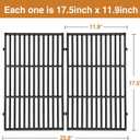 7638 Grill Grates for Weber Spirit I & II 300 Series, Spirit E/S-310 E/S-320 E/S-330, Spirit 700, Genesis Silver/Gold B & C Grill Replacement Parts, Cast Iron, 17.5 x 11.9 Inch, 2-Pack