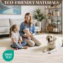 UKISS Washable Rugs 8'x10' Area Rugs for Living Room Ultra Soft Faux Rabbit Fur Embossed Rug for Bedroom, Non Slip&Non-Shedding Low Pile Large Carpets for Home Decor Beige