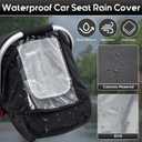 Waterproof Baby Car Seat Cover, Car Seat Rain Cover with Clear Window & Breathable Mesh, Universal Baby Carrier Cover with Support Rod to Prevent Collapse, Lightweight Weather Shield with Storage Bag