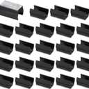 PATIKIL 22mm Rectangle Chair Leg Cover with Felt Pad, 24Pcs Slide Smoothly No Scratches No Noise Furniture Feet Hardwood Protectors Tips Floor Glides Tubing Caps for Office, Black Grey