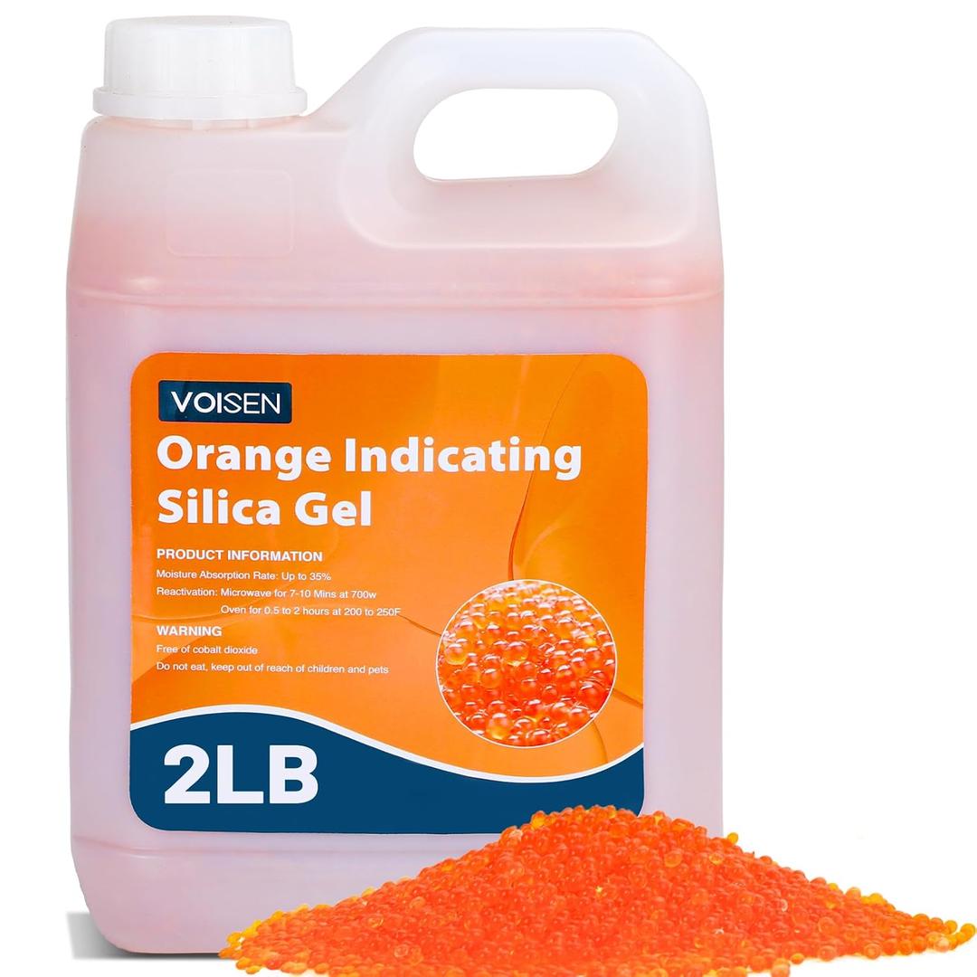 2 LBS Orange Indicating Silica Gel Desiccant Beads