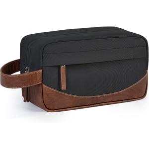 Travel Toiletry Bag for Men, Hanging Toiletry Organizer, Water Resistant Shaving Kit with Large Capacity for Travel Accessories (Black, Medium)