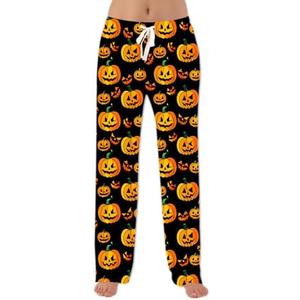 Soophiea Womens Christmas Halloween Pajamas Pants Comfy Loose Stretchy Pajama Bottoms with Pockets L