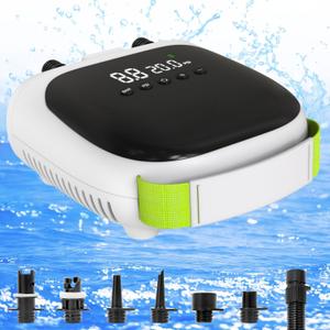 Chamvis Paddle Board Pump, SUP Pump for Paddle Board Electric Air Pump: Inflation/Deflation 12V DC SUP Air Pump with Auto-Off for Inflatable Stand Up Paddle Boards, Kayaks, Boats (White)