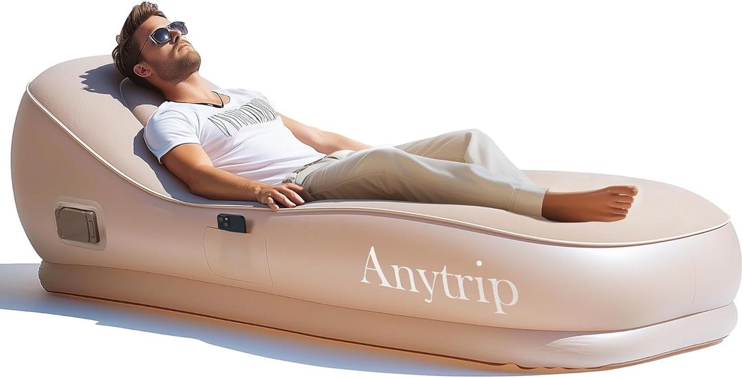 Inflatable Couch Air Sofa Blow Up Lounger with Built-in Pump,Portable Self-Inflating Lounge Chair for Home Camping Traveling Outdoor (68.95"L x 29.55"W x 19.7"Th)