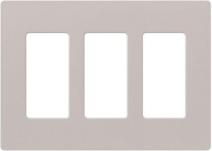 Lutron Claro Light Switch Cover Plate, 3 Gang Wallplate, for Decorator Light Switches, Rocker Light Switch Cover, Outlet Cover, Screwless Switch Plate Cover, Gloss, Taupe