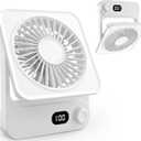 Portable Cruise Ship Approved Fan, Small Quiet 4000mAh for 4-14 Hours, Ultra-Slim, 0-100 Stepless Speeds, 270 Adjustable, USB-C Charging for Sleeping, Office, Bedroom, Cruise, White
