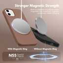 GONEZ Magnetic for iPhone 12 Case / 12 Pro Case, Compatible with MagSafe, [Screen Protector + Camera Lens Protector], Silicone Shockproof Anti-Scratch Protective Phone Case 6.1 inch, Brown