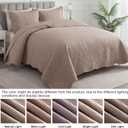 HoneiLife Quilt Sets King Size - Microfiber Bedspreads for King Bed, 3-Piece Lightweight Coverlets, Retro Bedlinen Sets, King Quilt Bedding Set All Season Use-Dark Khaki