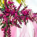 10PCS Artificial Flowers Bougainvillea Vines 29.50" Silk Bougainvillea Branches Deep Pink Faux Bougainvillea Long Stem Fake Flowers for Home Garden DIY Decor Wedding Centerpieces (Deep Pink)
