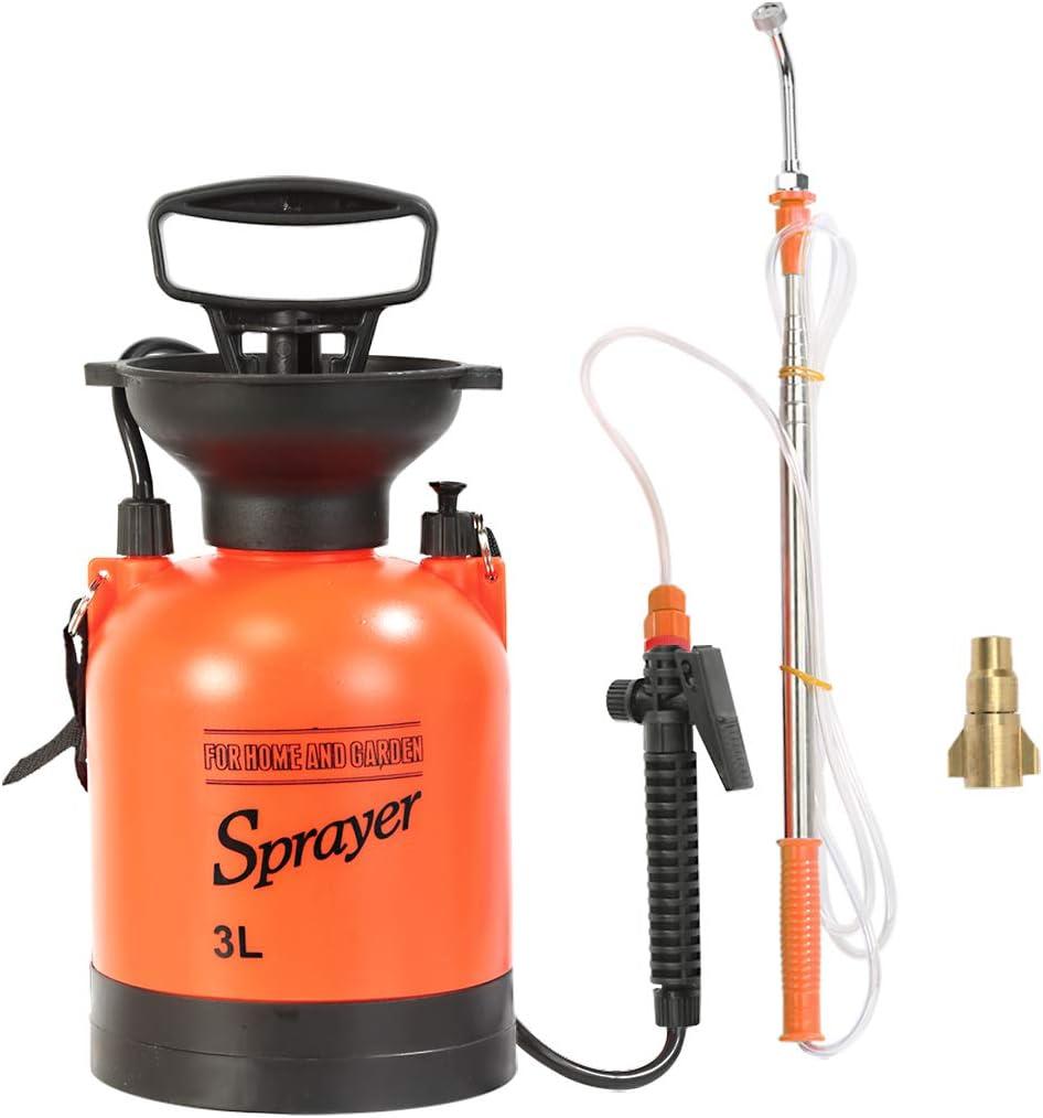3 Liters Pressure Sprayer Lawn Yard and Garden Sprayer, with 2 Kinds of Sprinkling Modes, Spray 14 Feet