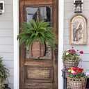 Artificial Ferns 25.6" Dia. - Faux Ferns for Outdoor Planter & Hanging - Fake Plant Shrubs for Home Garden Porch Farmhouse Decor (49 Fronds)