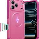 ESR for iPhone 17 Pro Case, 7X Military-Grade Drop Protection, Shock-Absorbing Rugged Cover with Camera Control Button, MagSafe Accessories Compatible, Cyber Series, Rosy Pink