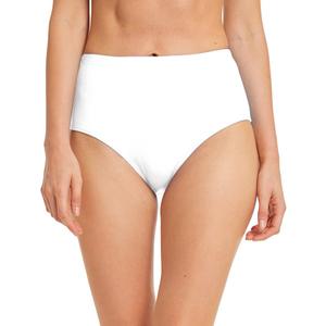 Micosuza Women's Swim Bottom High Waist Retro Basic Full Coverage Bikini Tankini Swimsuit Briefs (12, White)