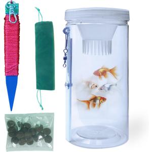 Portable and Plastic Aquarium Minnow&Small Fish Trap for Aquarium Children Fishing Outdoors,Durable Container Bait Trap Suitable for Fishing,Crab,Shrimp,Turtle