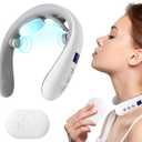 HANASCAR Neck Massager with Heat, Portable Electric Neck Massager for Pain Relief Deep Tissue, 10 Modes&16 Levels, 130g UltraLight Wear, Relax Gift for Her/Him/Friend/Dad/Mom