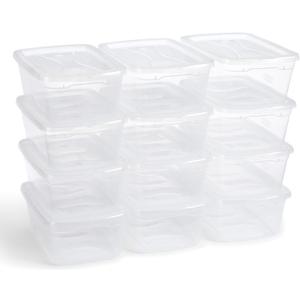 Rubbermaid Cleverstore 6 Qt Clear Storage Bins with Latching Lids, 12-Pack, Stackable, BPA-Free, Made in USA (6 Qt - 12 Pack)