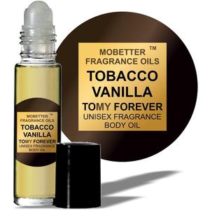 Tobacco Vanilla Unisex Body Oil (10ml Roll On), for Women and Men, Strong, Long Lasting, Travel Size, Oriental Spicy Fragrance