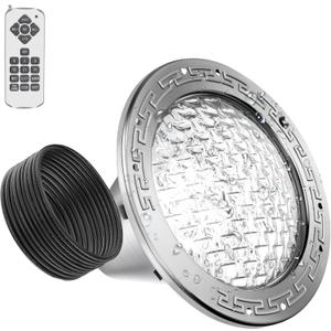 SH101300 10inch Led Pool Lights for Inground Pools, 50FT LED Pool Light for 10 inch Wet Niche, Underwater Swimming Pool Light for Inground Pools, Input AC120V, RGB, Remote Control.