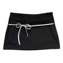 SOLY HUX Women's Bow Tie Front Mini Skirt Y2k Low Rise Bodycon Going Out Summer Skirts with Shorts Underneath Solid Black Small