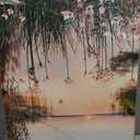 Lake Canvas Landscape Wall Art: Nature Picture Print Vertical Sunset Scene Painting Artwork for Bedroom Living Room Decor (24"L x 16"W)