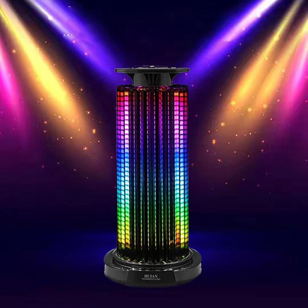 Voice Activated Pickup RGB Music Rhythm Light, Rechargeable 360 Luminescence Smart RGB Table Lamp with Crystal Glass Lampshade,Desk Lamp Night Light for Home Office Living Room Decor