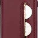for iPhone 12 Mini Case with Card Holder for Women, for iPhone 12 Mini Phone Case Wallet with Strap Credit Card Slots Crossbody with Kickstand Zipper Case - Red Wine