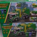 2pcs Garbage Truck Toys for Kids 3 4 5 6 7 8 Years Old Boys Toy Trucks Set with Sound and Light,Toddlers Birthday Gifts for Boys & Girls Learning Toys,Includes 3 Trash Bins