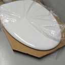 MAYFAIR 1844CP 000 Toilet Seat with Chrome Hinges will Never Come Loose, ELONGATE , White