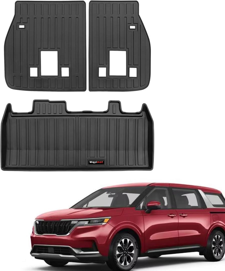 Custom Trunk Cargo Liner & Backrest Mats for 2022-2025 2026 Kia Carnival Accessories All Weather Protection (Cargo Liner & Backrest Mat)