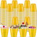 120 pcs Yellow Shot Cups yellow Plastic Shot Glasses 2 oz yellow shot glasses disposable for drinking Tastings served Snacks Jello Tastings and Samples