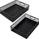 2Pcs Desk Drawer Organizer, Stable Metal Mesh Desk Storage Tray, Versatile Storage Box Set for Office Home Supplies,13 x 9 inches