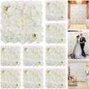 QinmiGarden Artificial Flower Wall Backdrop 9pcs 16.5x16.5 Inch Silk Floral Wall Panel Ideal for Wedding Celebrations, Festive Party Birthday Backdrops and Elegant Home Decor