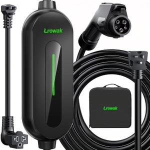 Level 1&2 Portable EV Car Charger, 16 Amp 110V-240V, with 21FT Cable NEMA 6-20P Plug NEMA 5-15 Adapter, J1772 Electric Vehicle Charging for All PHEV/EV