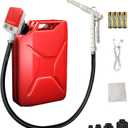 Automatic Fuel Transfer Pump with Nozzle, 3.4GPM Portable Electric Gas Can Pump with 51" Long Rubber Hose for Oil Diesel Gasoline, 4pcs AA Battery/1pcs USB Cable and 4 Can Adapters Included