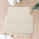 FRESHMINT Chenille Bath Rugs Set - 2 Piece (17"x24" + 20"x32"), Non-Slip Bath Mats, Absorbent, Washable, Cream White