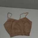 CUHUDA Women's Sexy Adjustable Spaghetti Strap Basic Cami Camisole Double Layer Tank Crop Tops, XS