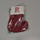 Christmas Stockings with Initials, 7.1 Inches Small Embroidered Letter Knit Red White Christmas Stocking for Family Holiday Decorations and Xmas Tree Fireplace (R)