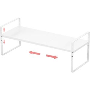 Jojocross Expandable Stackable Spice Rack Cabinet Shelf Organizer in Cabinets Shelves Kitchen Cupboard Organization Stack up Racks Pantry Countertop Storage Large/White 1 Pack