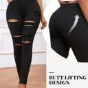 LONGBIDA Skinny Ripped Jeans for Women High Waisted Stretch Butt Lifting Jeans Slim Fit Distressed Denim Pants Jeggings Jeans (XL)